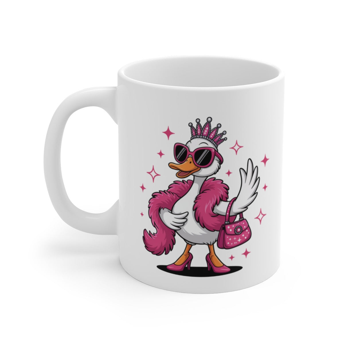 Mug Tasse Cane Diva Canard Glamour en Talons & Lunettes Roses Idée Cadeau Marrant et Stylé pour Femmes Originales