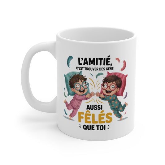 Mug Tasse Amitié  Aussi Fêlés Que Toi Idée Cadeau Fun et Mignon pour Meilleurs Amis