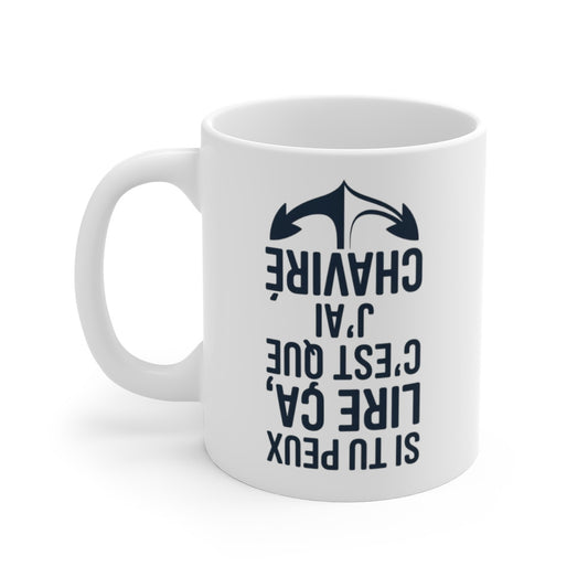 Mug Tasse Texte Inversé Drôle Si Tu Peux Lire Ça J’ai Chaviré Idée Cadeau Humour Original pour Paresseux