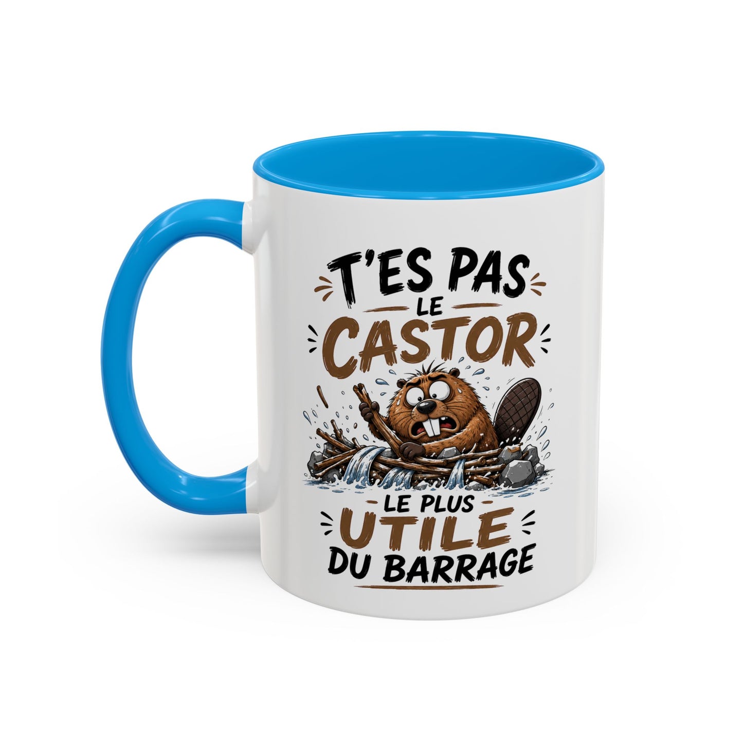 Tasse Humoristique Castor – T’es Pas le Castor le Plus Utile du Barrage – Mug Drôle Animal 325ml