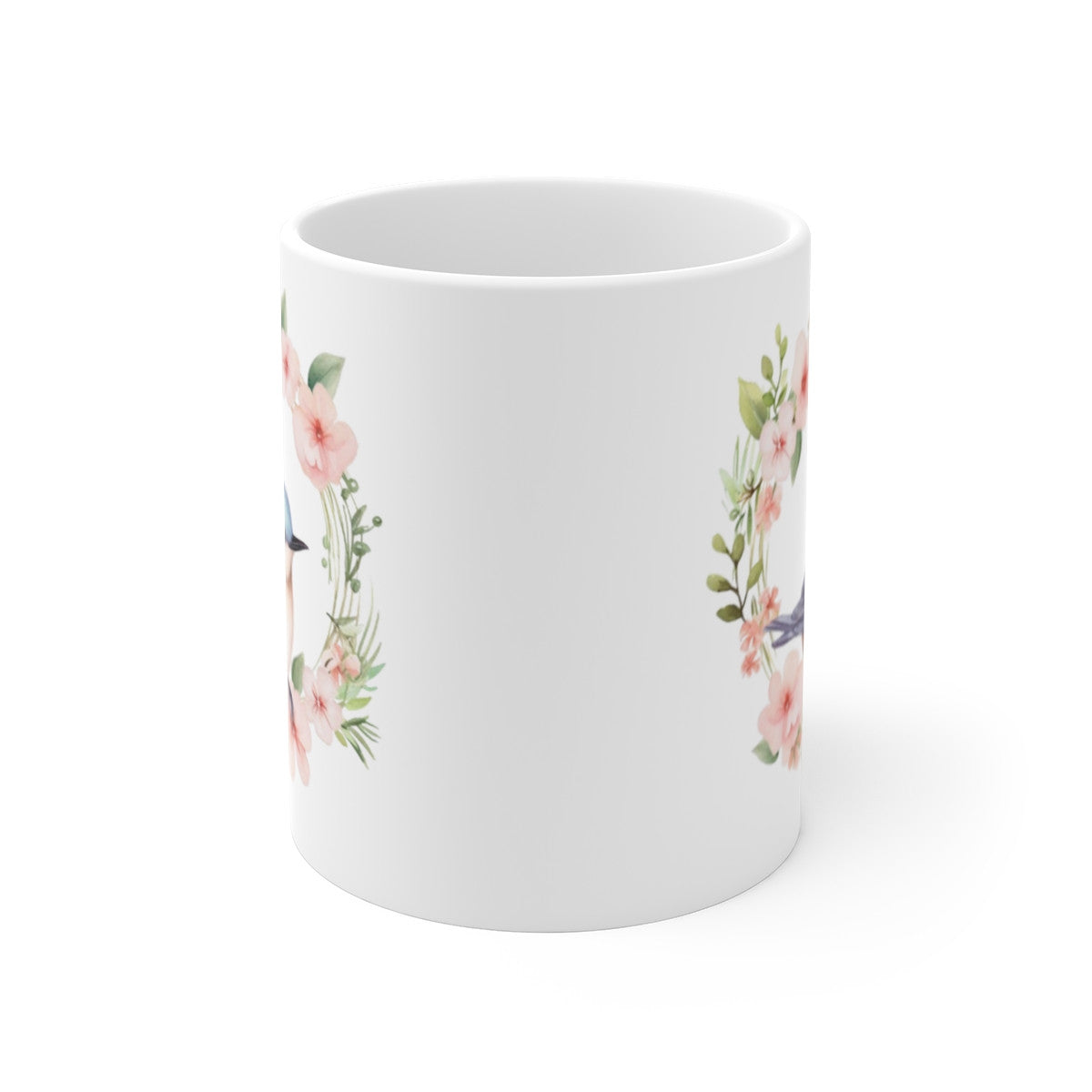 Mug Oiseau Aquarelle  Tasse Fleurie Style Pastel et Poétique Cadeau Nature Romantique & Printanier