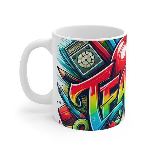 Mug Professeur Coloré  Tasse Arc-en-Ciel Teacher avec Crayons et Pomme Cadeau Original pour Maîtresse ou Maître