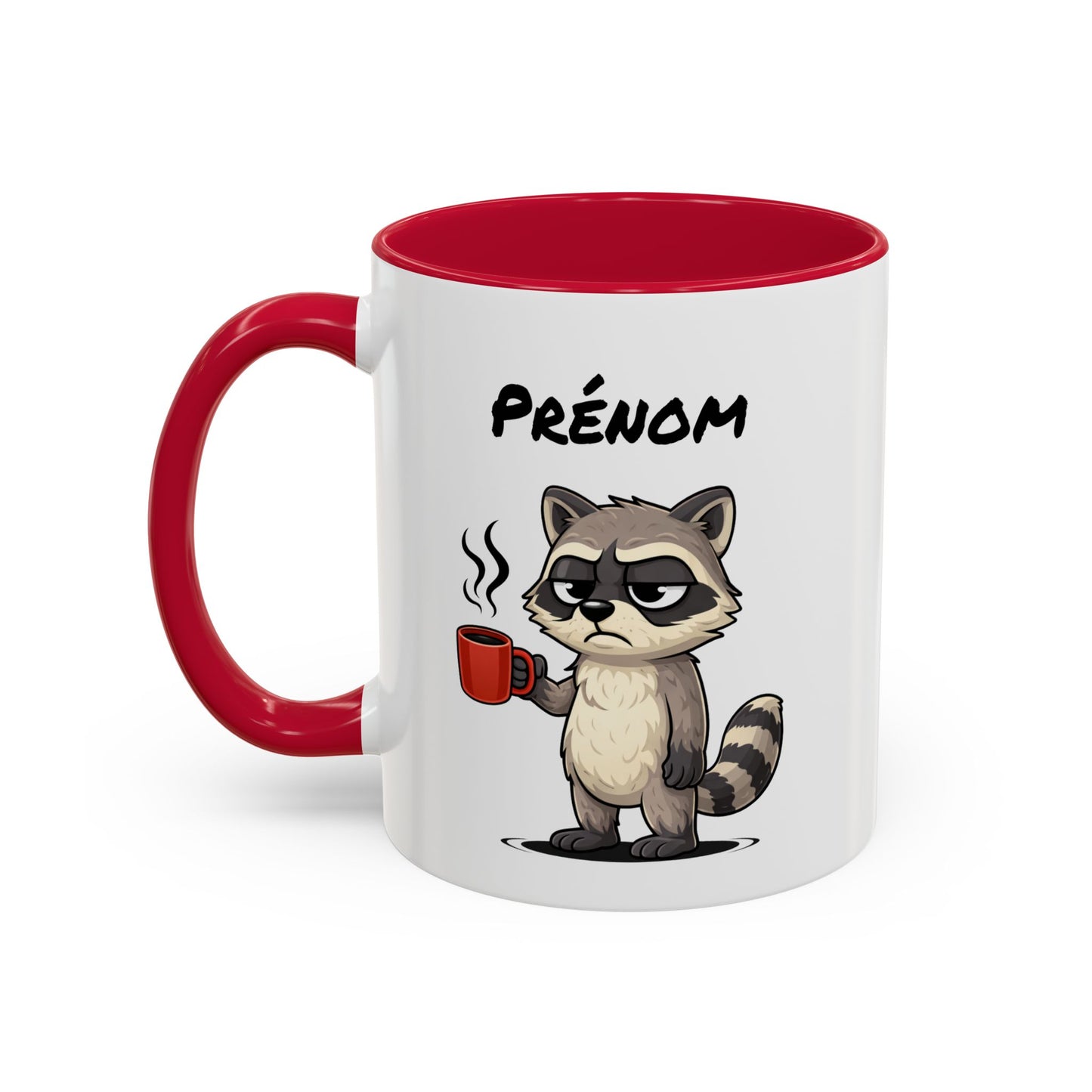 Mug Raton Laveur Fatigué Personnalisable 325ml – Tasse Café Humour Animal Mignon Drôle Réveil Difficile
