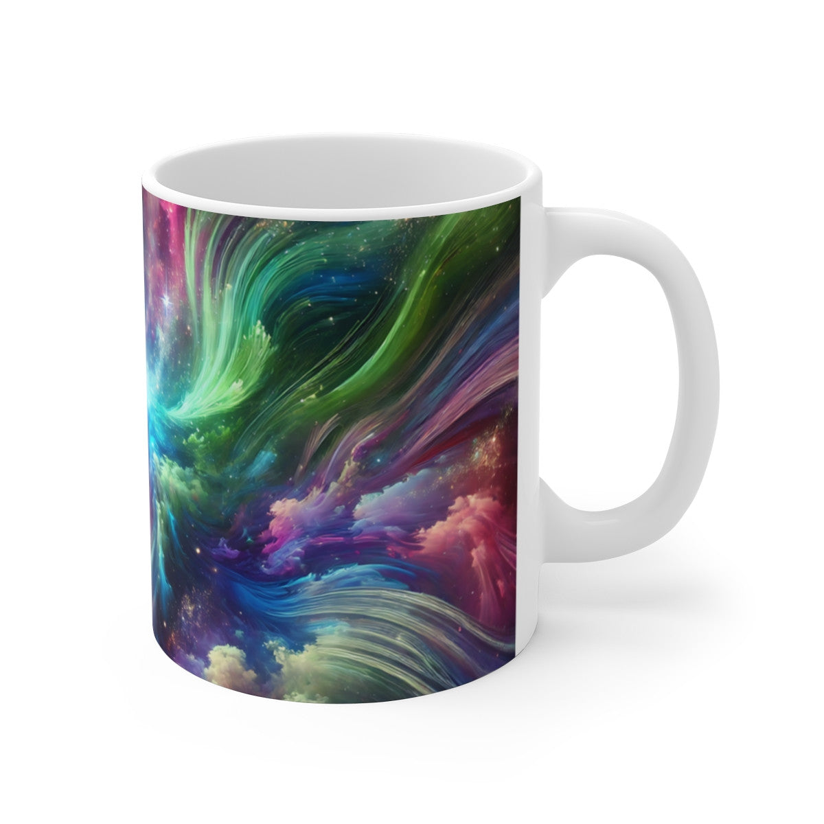 Mug Galaxie Abstraite Multicolore  Tourbillon d’Étoiles & Nuages Cosmiques Cadeau Univers, Énergie & Créativité