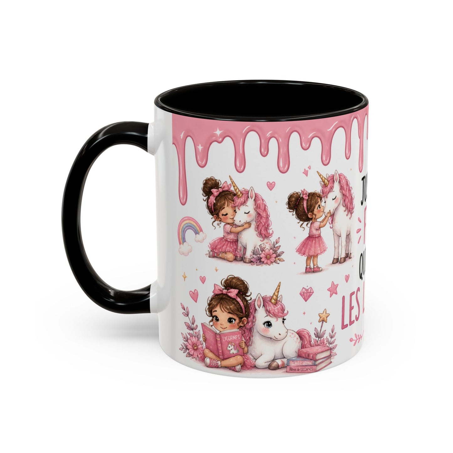 Tasse Juste Une Fille Qui Adore Les Licornes – Mug Licorne Kawaii et Univers Féérique – Céramique 325ml