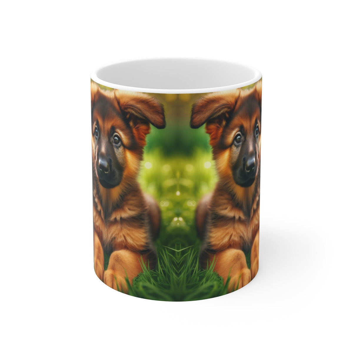 Mug Chiots et Fleurs  Chiens Mignons avec Panier Fleuri  Tasse Adorable Cadeau Animalier