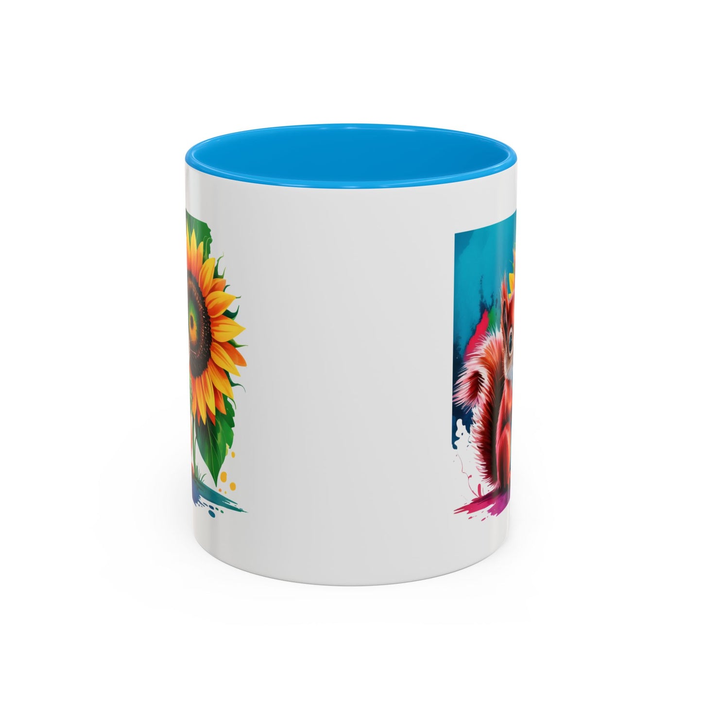 Mug Écureuil et Tournesol – Tasse Animaux Mignons Nature – Cadeau Coloré et Joyeux – Céramique 325ml