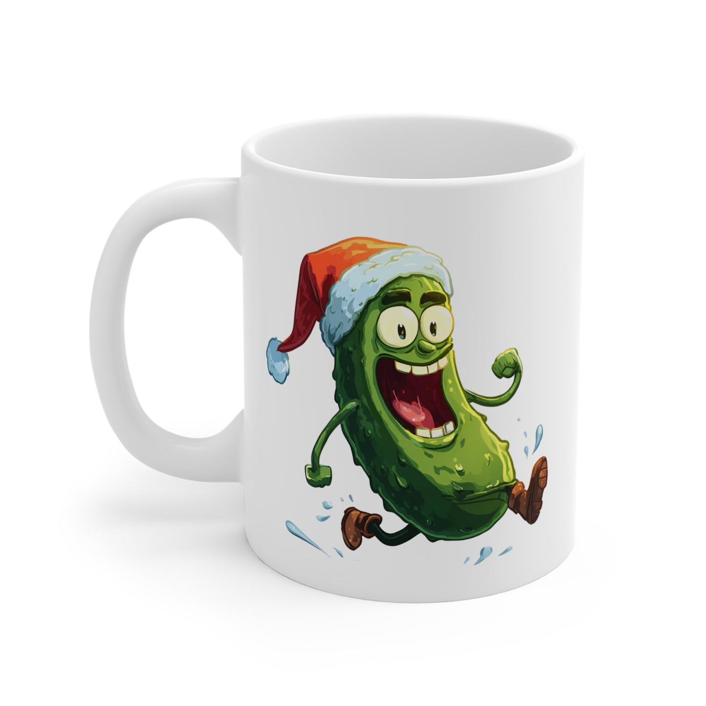 Mug Cornichon de Noël – Tasse Humour Festif Cartoon – Cadeau Drôle Original Céramique 325ml