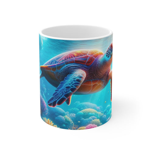Mug Tortue de Mer Tropicale Tasse Océan Colorée pour Amoureux de la Nature et des Fonds Marins