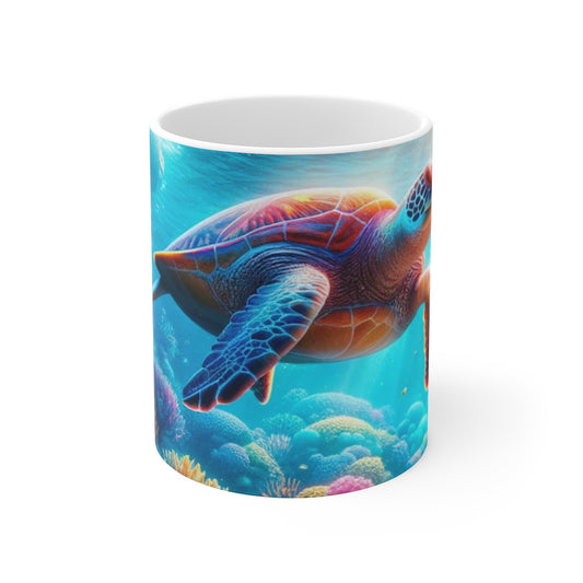 Mug Tortue de Mer Tropicale Tasse Océan Colorée pour Amoureux de la Nature et des Fonds Marins