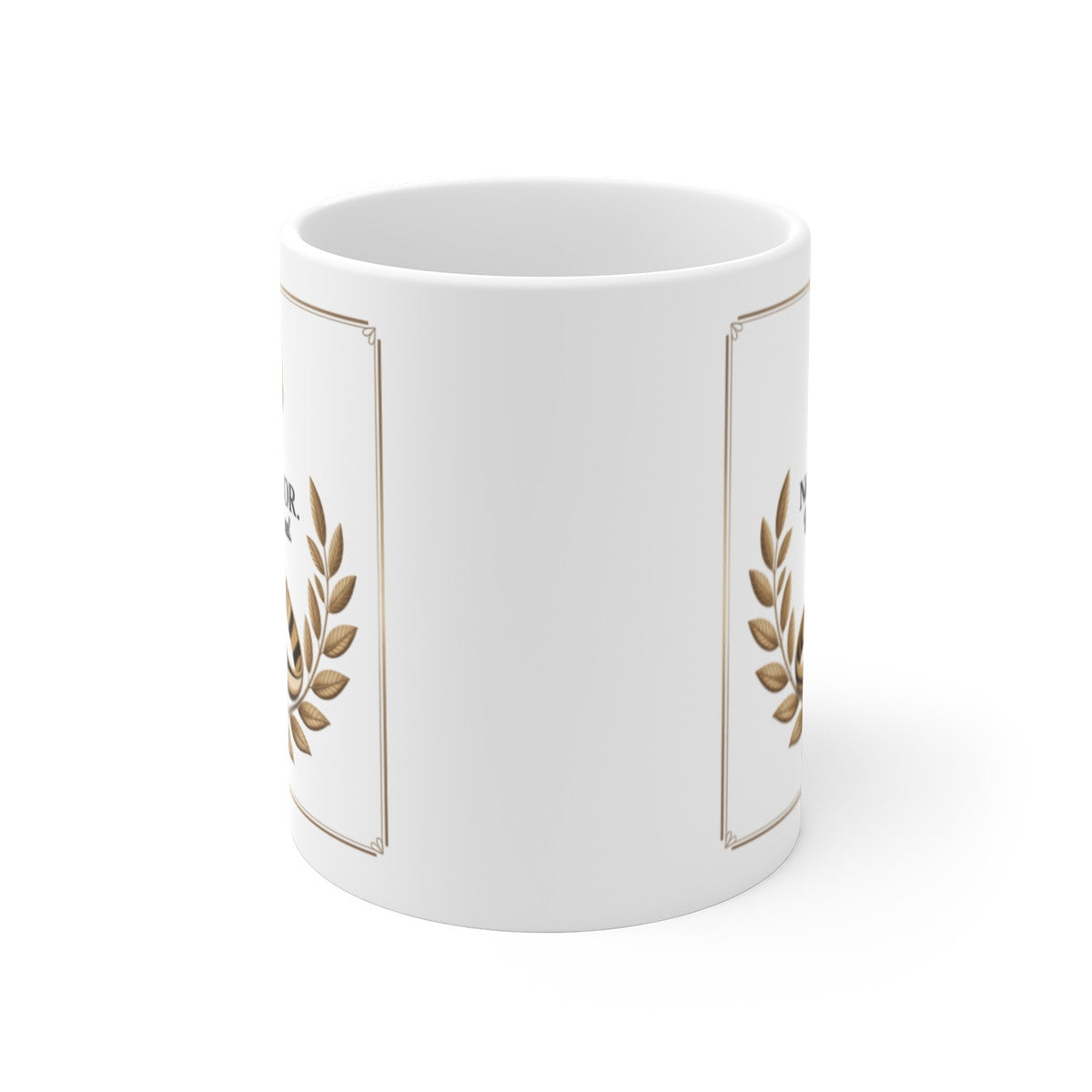 Tasse 50 Ans de Mariage  Mug Noces d'Or avec Anneaux & Feuillage Doré  Cadeau Anniversaire de Mariage Élégant