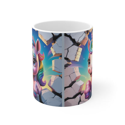 Tasse Licorne Arc-en-Ciel  Mug Licorne Mignonne en Trompe-l'œil  Cadeau Fantaisie Enfants & Fans de Licornes