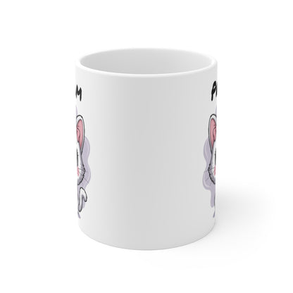 Mug Chaton Blanc Personnalisé Prénom  Tasse 325ml Mignonne Fille Ado Cadeau Original