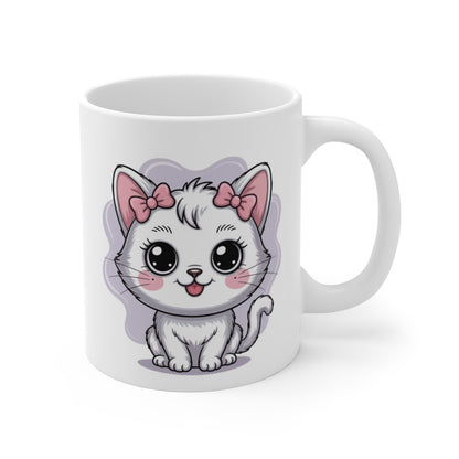Mug Chat Fille Tasse Chaton Blanc Mignon 325ml IdéeCadeau Enfant Fille