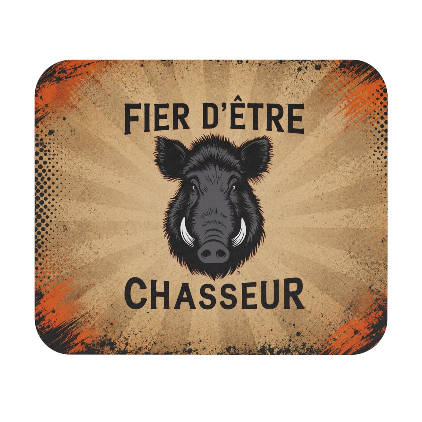 Tapis de Souris 22x18cm Fier d'Être Chasseur Sanglier Cadeau Chasseur Homme Passion Chasse Gibier Idée Cadeau Anniversaire Noël Bureau Gaming
