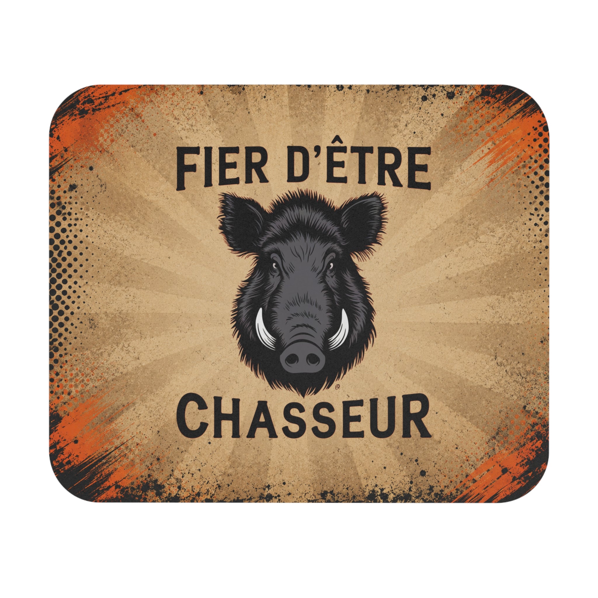 Tapis de Souris 22x18cm Fier d'Être Chasseur Sanglier Cadeau Chasseur Homme Passion Chasse Gibier Idée Cadeau Anniversaire Noël Bureau Gaming
