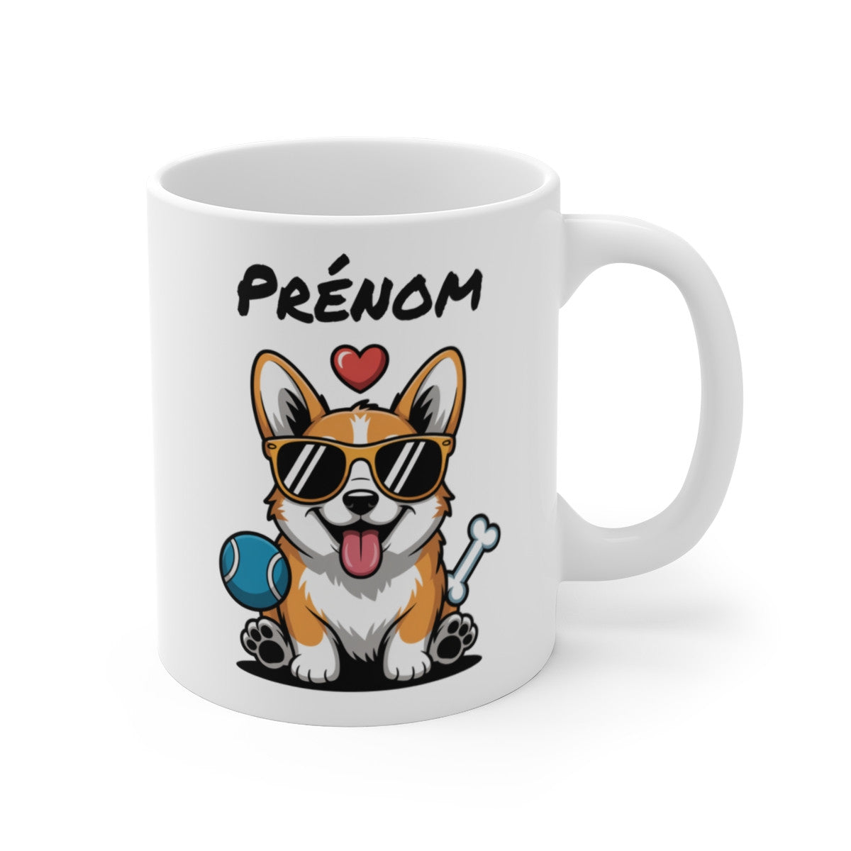 Mug Corgi Prénom Personnalisé Tasse Chien Cool 325ml pour enfant et adulte