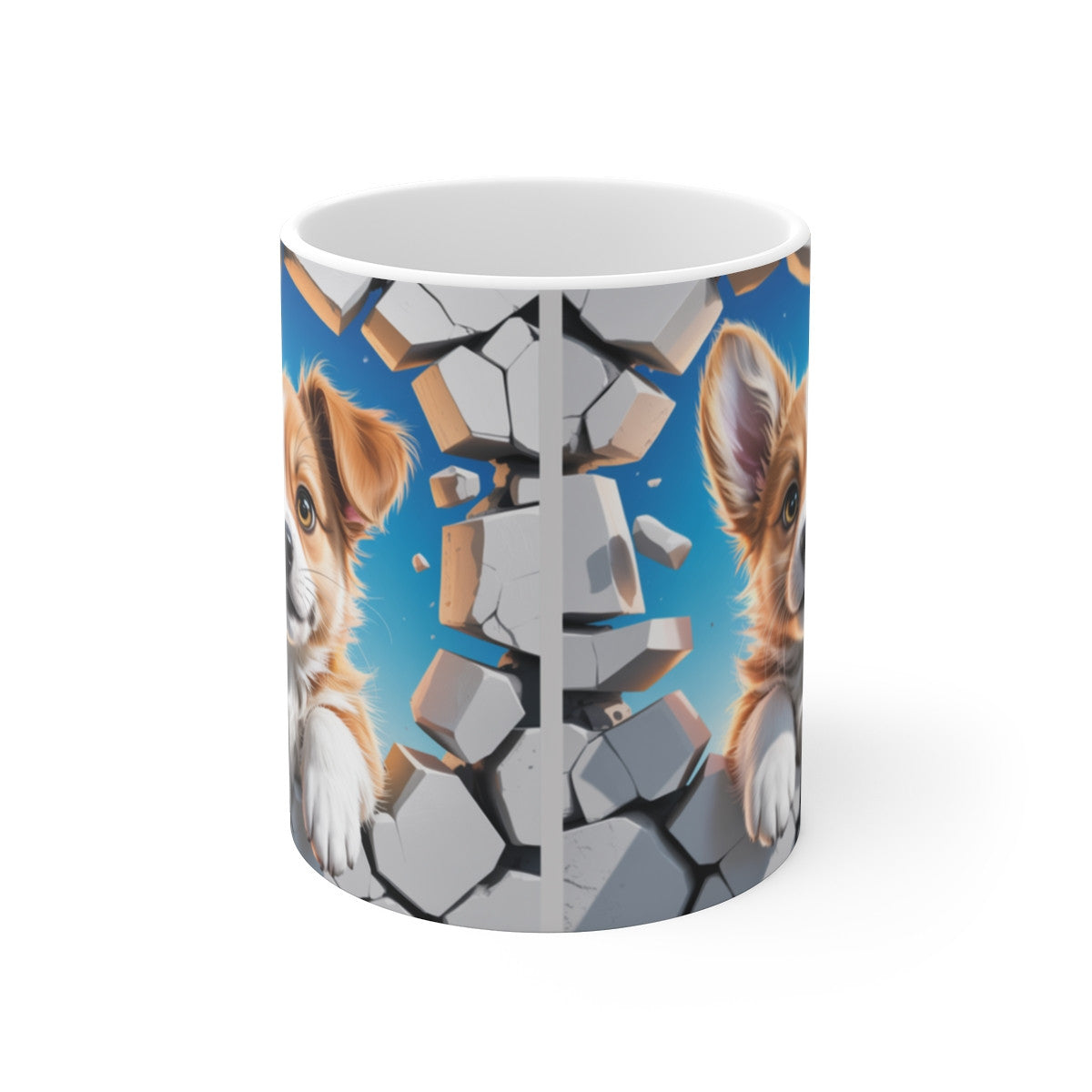 Mug Chiot 3D Corgi Mignon – Tasse Chien Trompe-l’œil 325ml Idée Cadeau