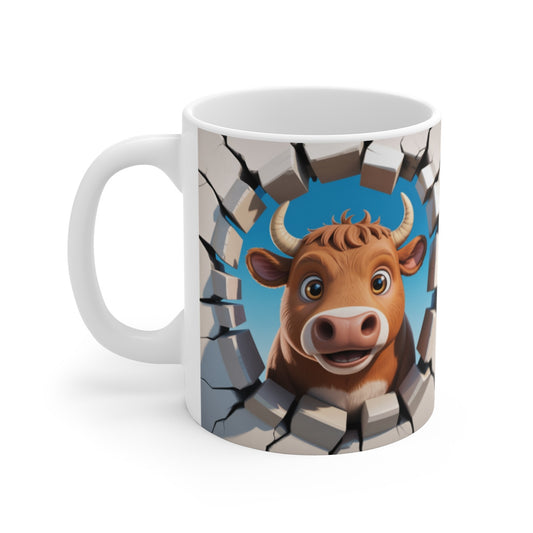 Mug Vache Amusante 3D  Tasse Animaux Ferme Cartoon Cadeau 325ml