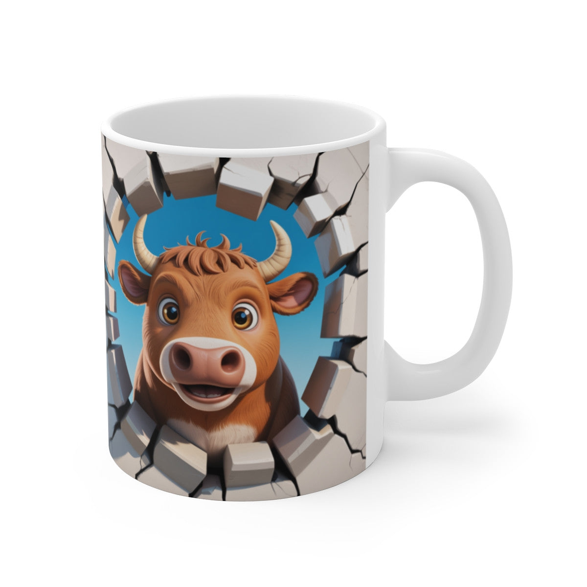 Mug Vache Amusante 3D  Tasse Animaux Ferme Cartoon Cadeau 325ml