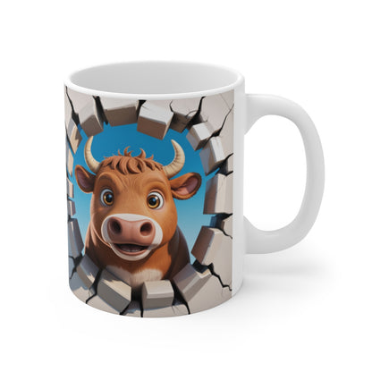 Mug Vache Amusante 3D  Tasse Animaux Ferme Cartoon Cadeau 325ml
