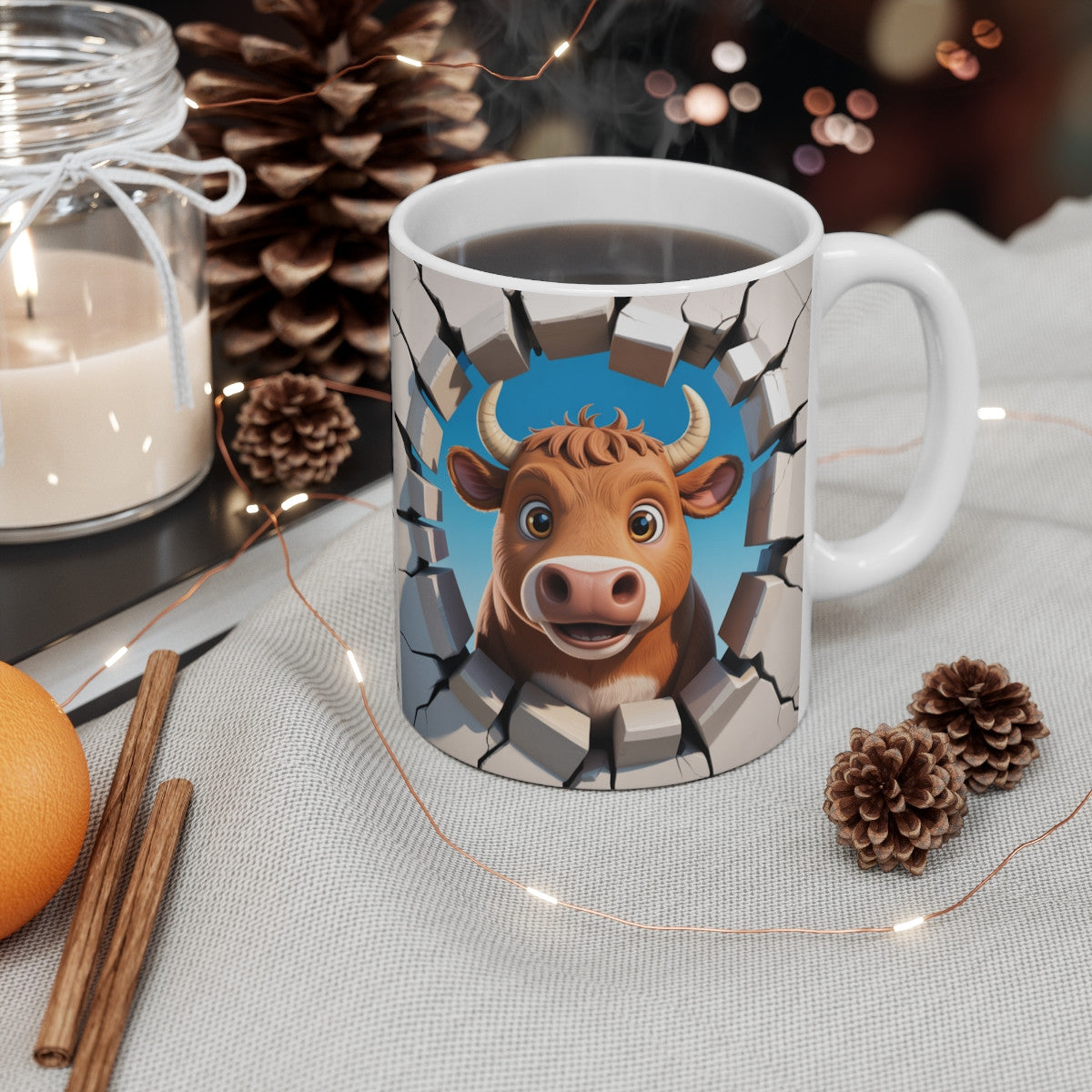 Mug Vache Amusante 3D  Tasse Animaux Ferme Cartoon Cadeau 325ml