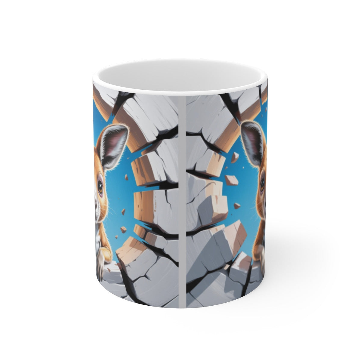 Mug Kangourou Mignon 3D – Tasse Animal Australie Trompe-l’œil 325ml