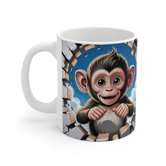 Mug Singe Cartoon 3D – Tasse Rigolote Jungle Bébé Animal 325ml