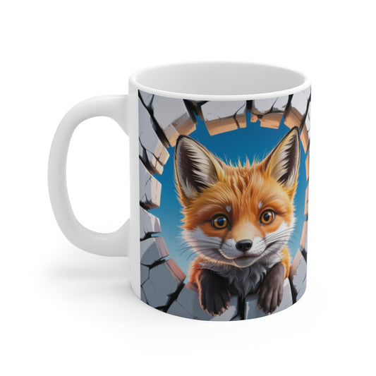 Mug Renard Mignon 3D  Tasse Animal Forêt Bébé Trompe-l’œil 325ml