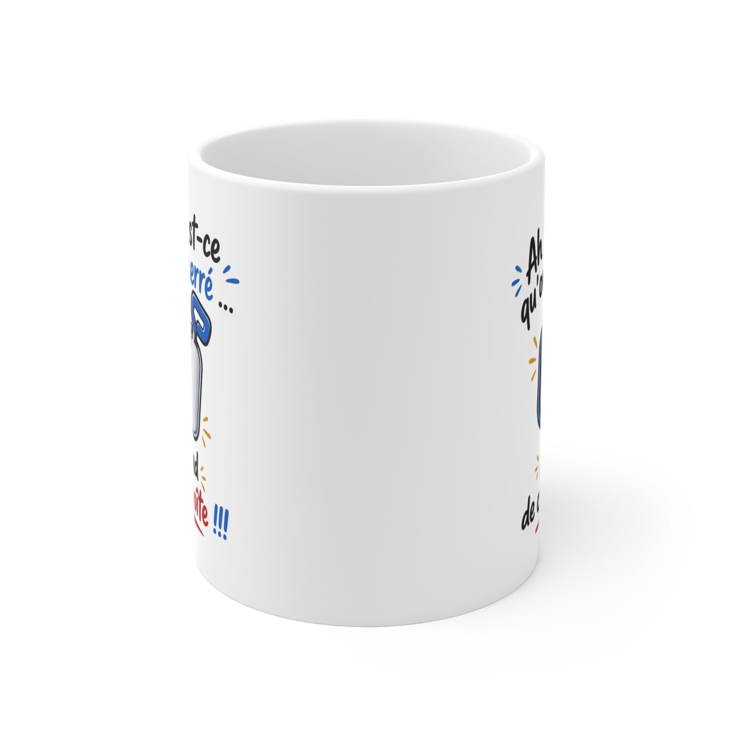 Tasse Ah Qu’Est-Ce Qu’On Est Serré – Mug Humour Sardines – Cadeau Drôle Collègue Homme Femme 325ml