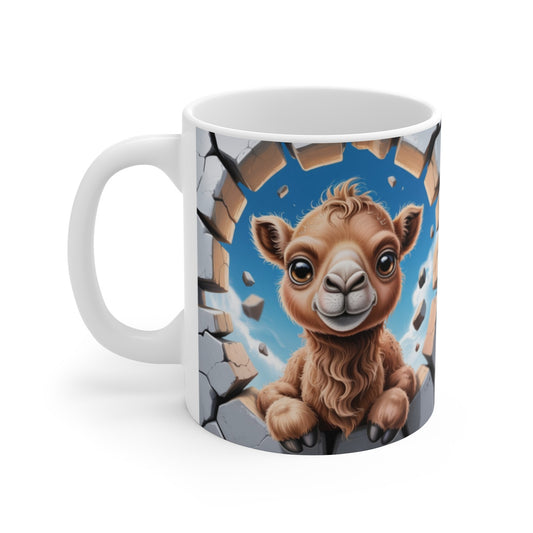 Mug Bébé Chameau 3D – Tasse Mur Cassé Désert Mignonne Animal Rigolo 325ml