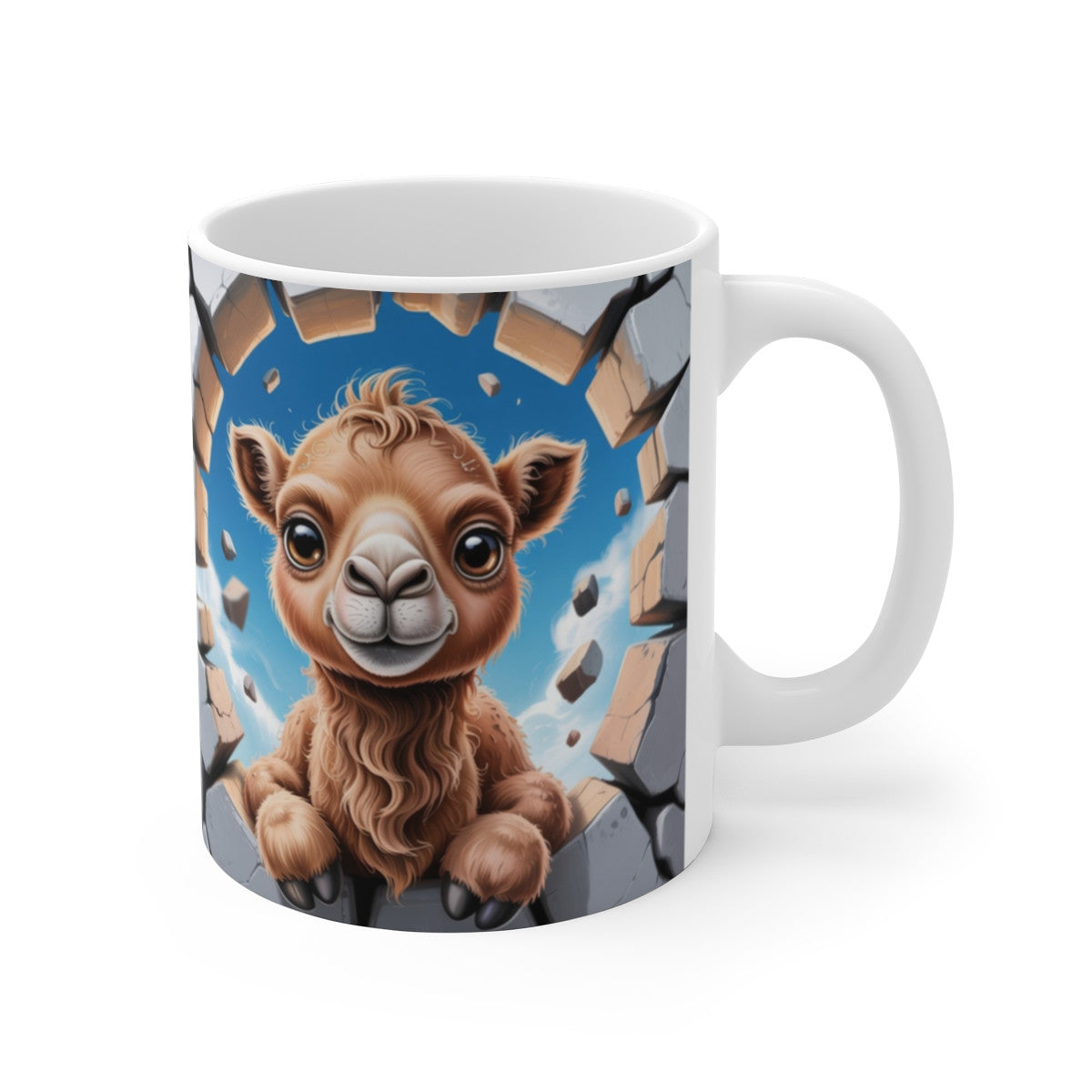 Mug Bébé Chameau 3D – Tasse Mur Cassé Désert Mignonne Animal Rigolo 325ml