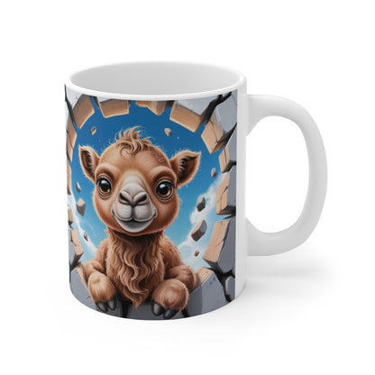 Mug Bébé Chameau 3D – Tasse Mur Cassé Désert Mignonne Animal Rigolo 325ml