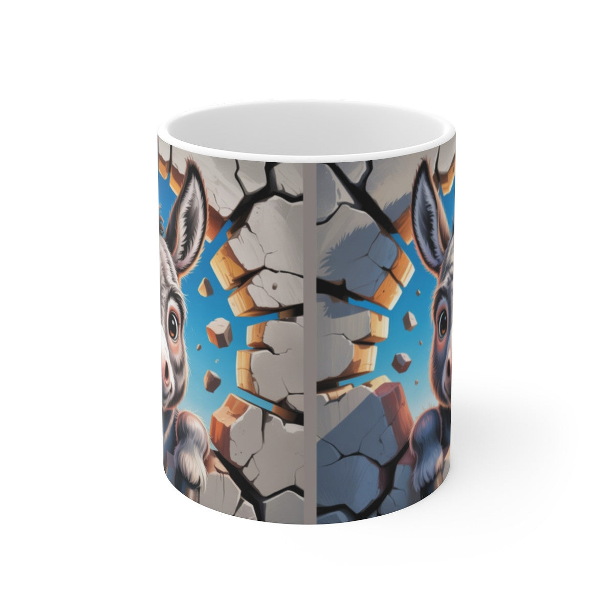 Mug Ânon 3D Bébé Âne Mignon Tasse Mur Cassé  Cadeau Animalier Original 325ml