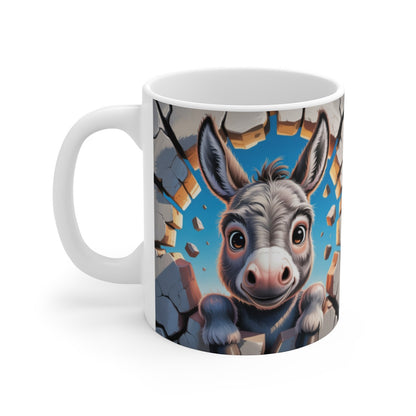 Mug Ânon 3D Bébé Âne Mignon Tasse Mur Cassé  Cadeau Animalier Original 325ml
