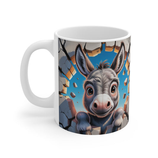 Mug Ânon 3D Bébé Âne Mignon Tasse Mur Cassé  Cadeau Animalier Original 325ml