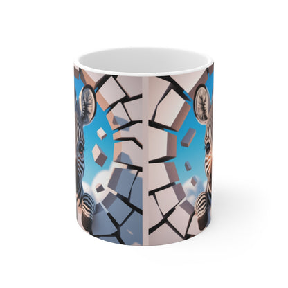 Mug Bébé Zèbre 3D Tasse Animaux Mignons  325ml Effet Mur Cassé Cadeau Original Safari pour enfant et adulte