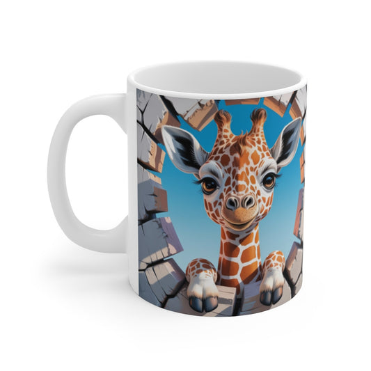 Mug Bébé Girafe 3D Tasse Animaux Mignons Effet Trompe-l’œil Idée Cadeau Original Jungle et Safari 325ml
