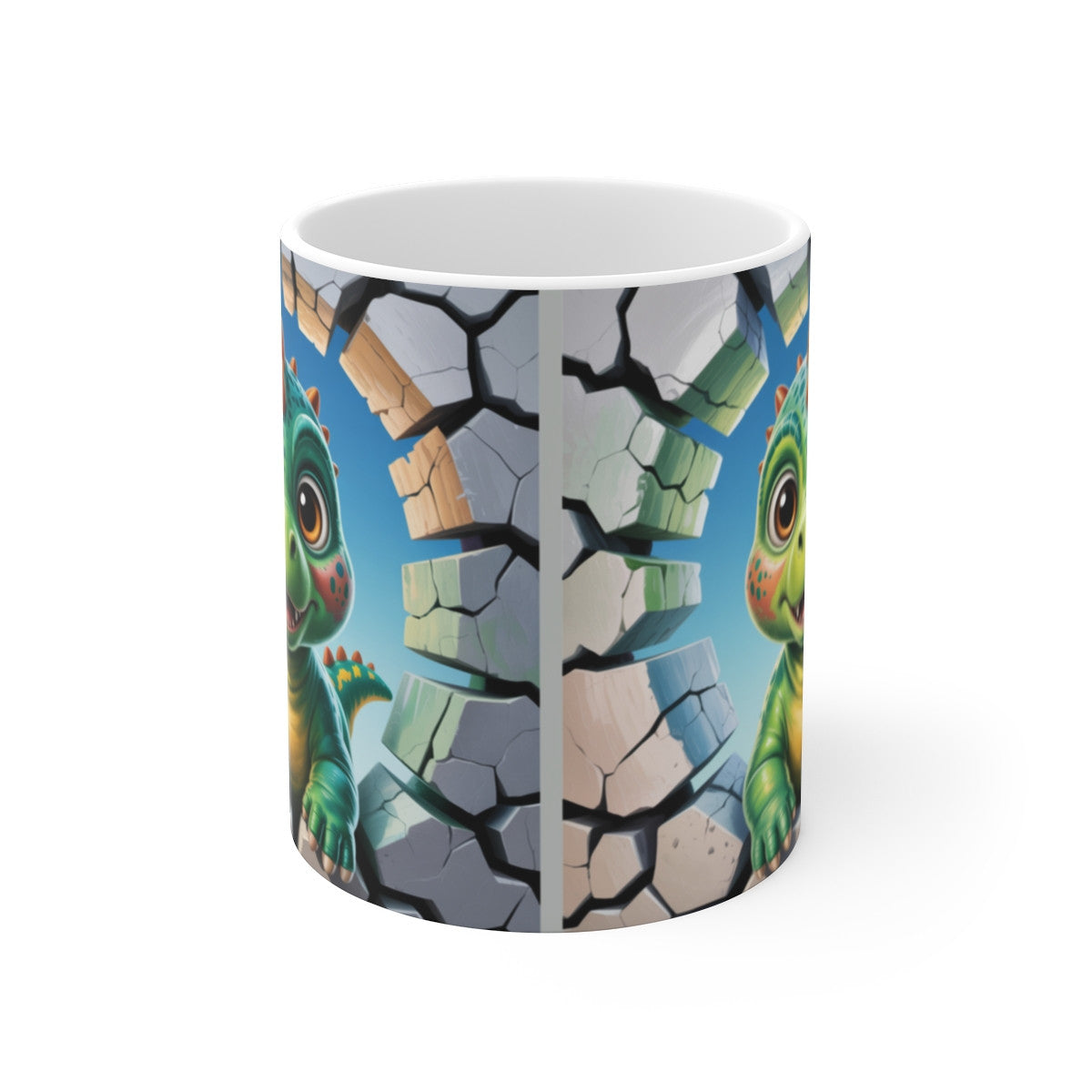 Tasse Bébé Dinosaure 3D Mug Dino  Effet Mur Cassé Cadeau Rigolo pour Enfant ou Fan de Préhistoire