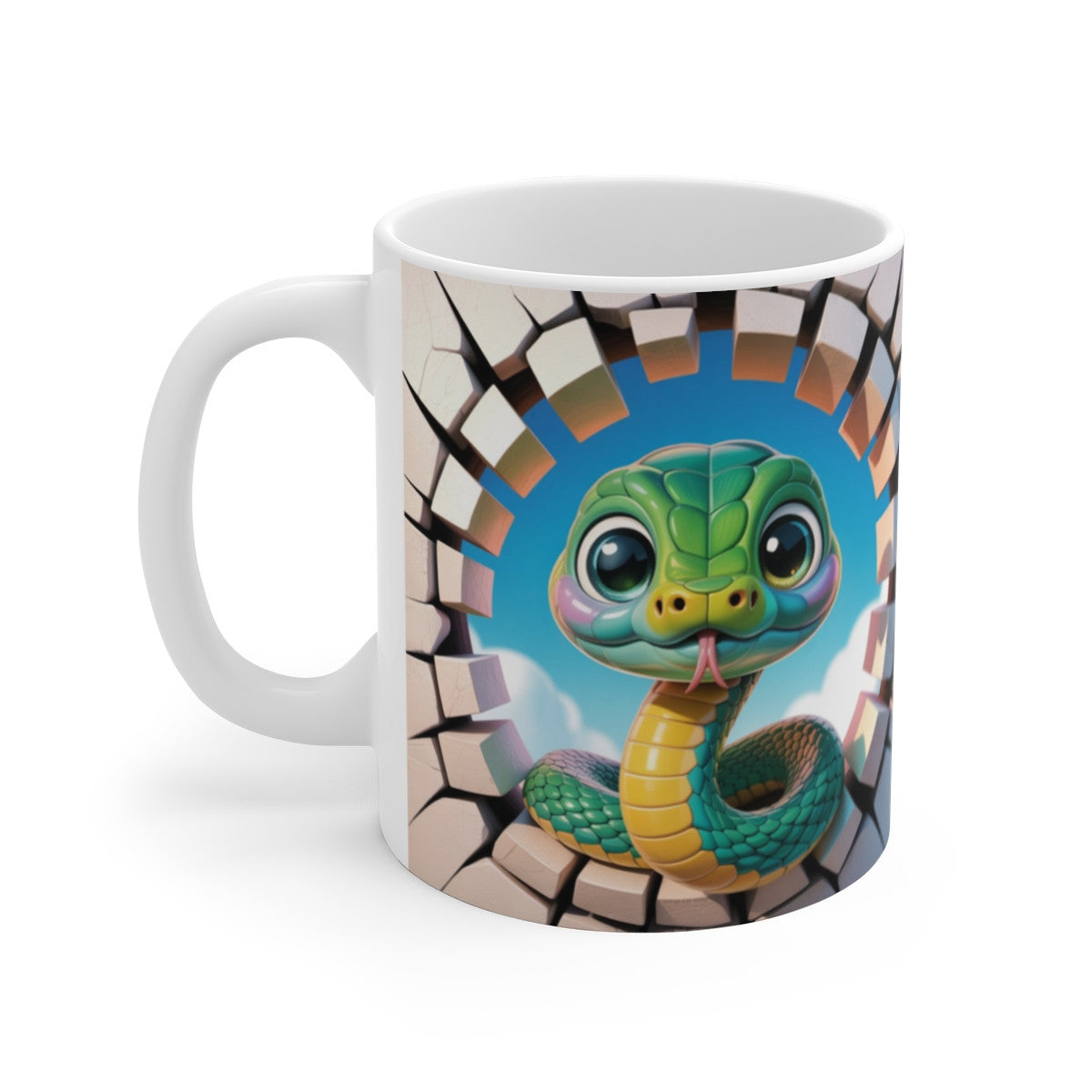 Tasse Serpent Mignon 3D  Mug Reptile Original Effet Mur Cassé  Cadeau Fun pour Enfants et Passionnés