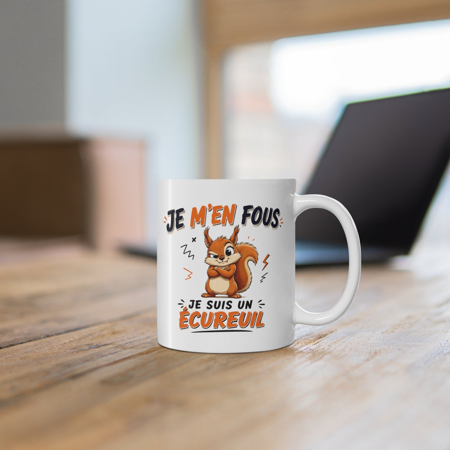 Tasse Je M’en Fous Je Suis Un Écureuil – Mug Humour Animal Cartoon – Cadeau Original Drôle 325ml
