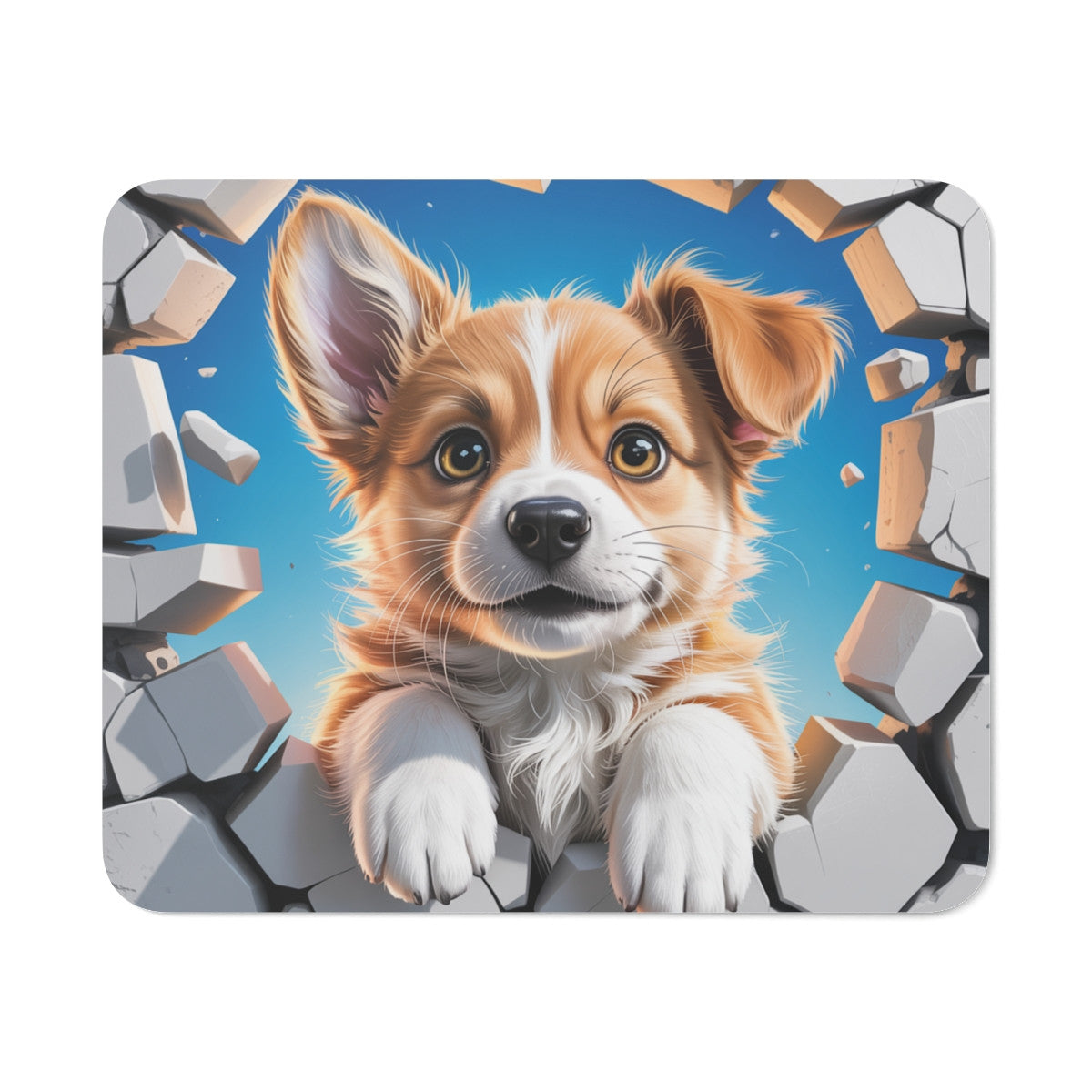 Tapis souris chiot mignon 22x18 cm antidérapant 2mm Idée cadeau gamer