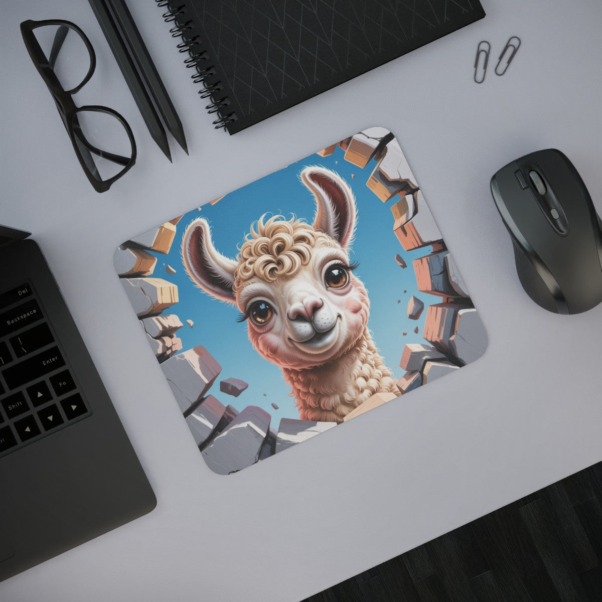 Tapis souris lama mignon 22x18 cm antidérapant 2mm idée cadeau gamer