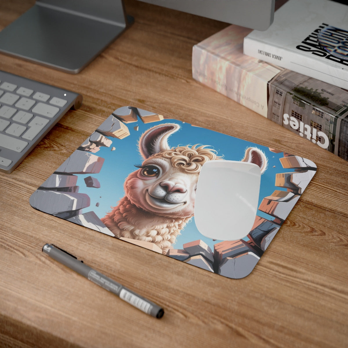 Tapis souris lama mignon 22x18 cm antidérapant 2mm idée cadeau gamer