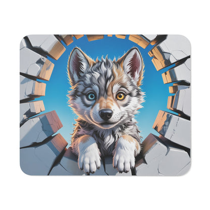 Tapis souris loup mignon 22x18 cm antidérapant 2mm Idée cadeau gamer