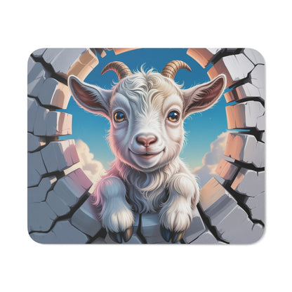 Tapis de souris bébé chèvre 22x18 cm Antidérapant & lavable, design mignon pour enfant et adulte