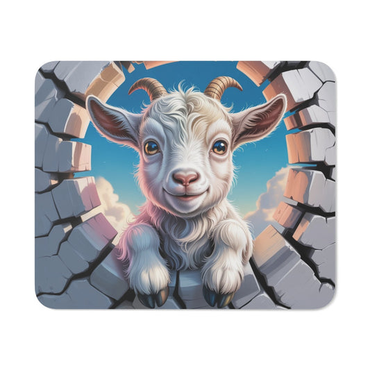 Tapis de souris bébé chèvre 22x18 cm Antidérapant & lavable, design mignon pour enfant et adulte