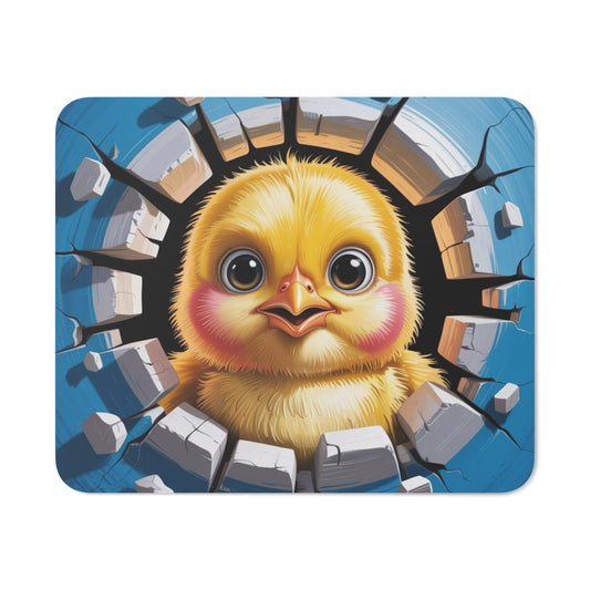 Tapis de souris poussin  22x18 cm  Antidérapant Motif poussin mignon fond bleu Surface lisse pour bureau et gaming