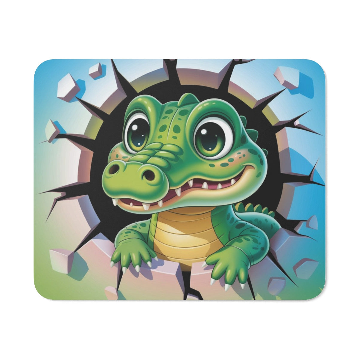 Tapis de souris crocodile 22x18 cm Base antidérapante  Design cartoon drôle Surface lisse pour bureautique et gaming