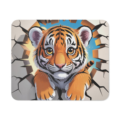 Tapis de souris tigre 22x18 cm Surface lisse & base antidérapante Design cartoon original Idéal bureau & gaming